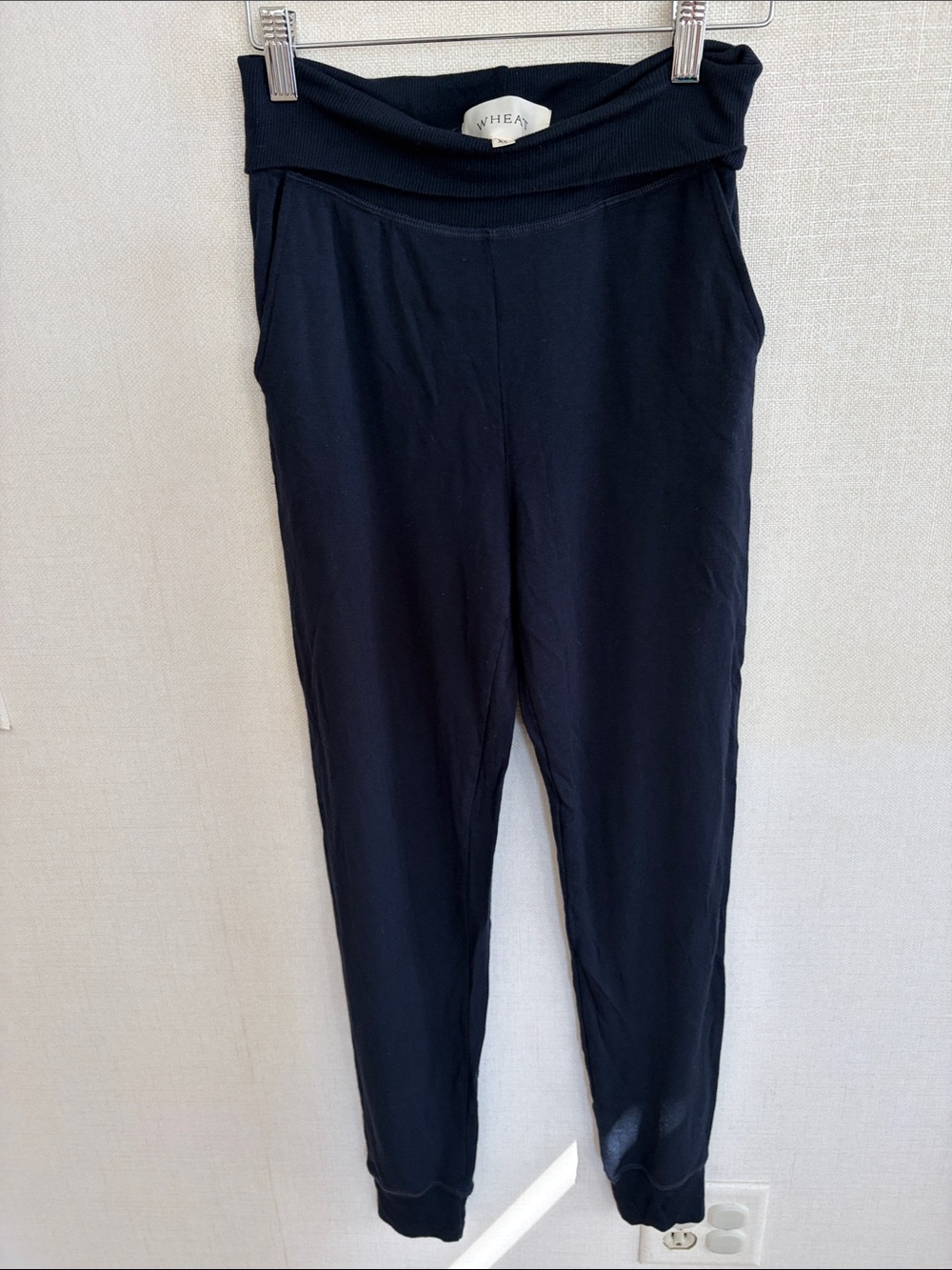 WHEAT Women's Black Fold-Over Waist Joggers